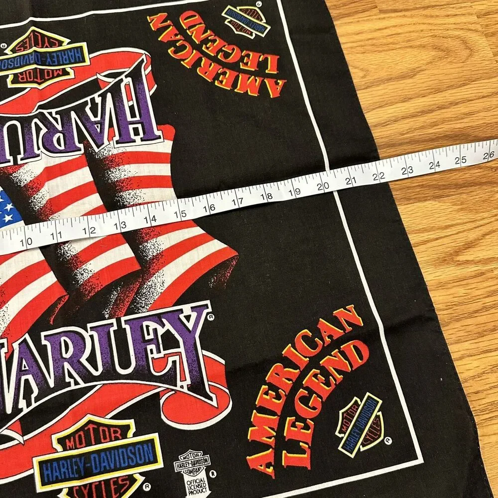 Unused Vintage Harley Davidson Bandana American Legend Flag Outlaw Biker Bandana